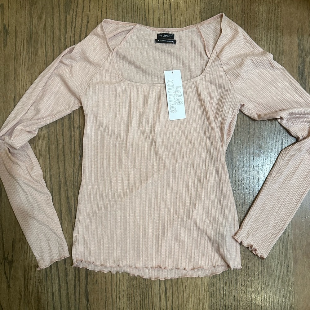 NWT-Out from Under Urban Outfitters Long Sleeve Top-Pinkish peach-Size Medium